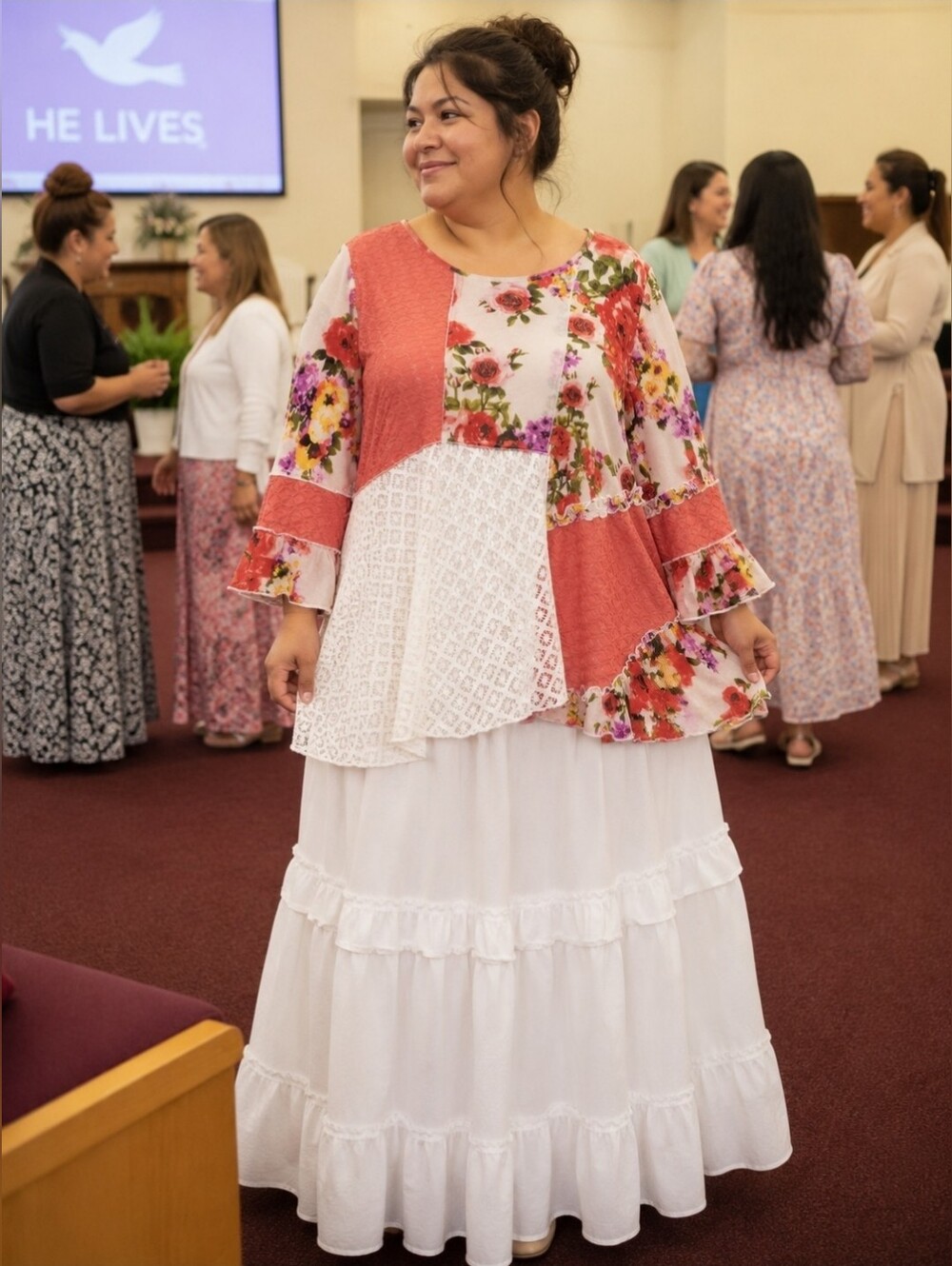 Calessa Coral Patchwork Tunic